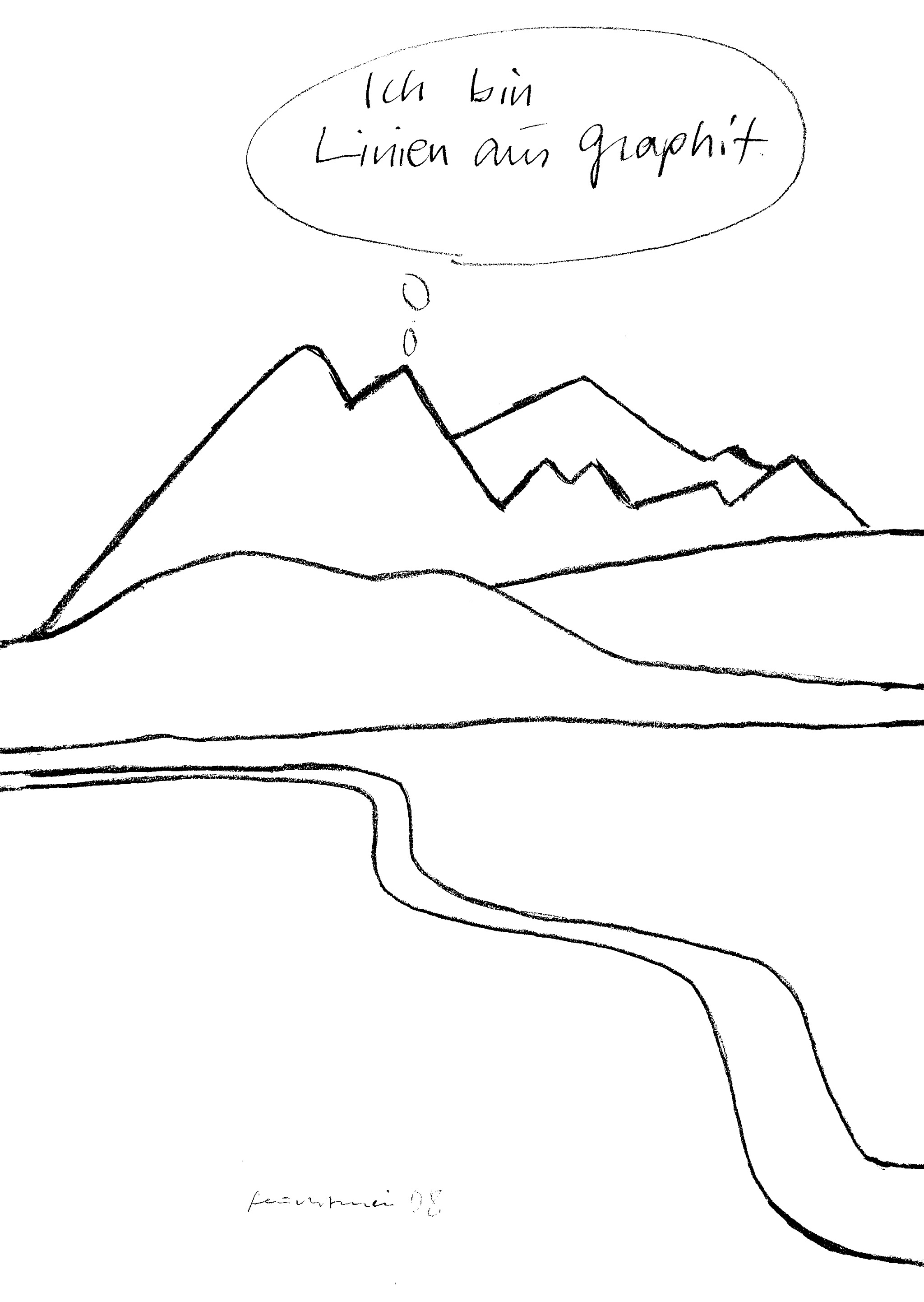 Ich bin Linien aus Graphit